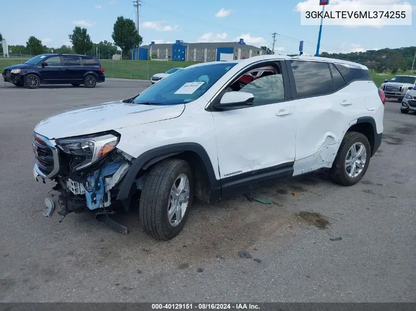 2021 GMC Terrain Awd Sle VIN: 3GKALTEV6ML374255 Lot: 40129151