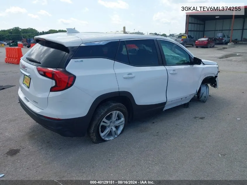 2021 GMC Terrain Awd Sle VIN: 3GKALTEV6ML374255 Lot: 40129151