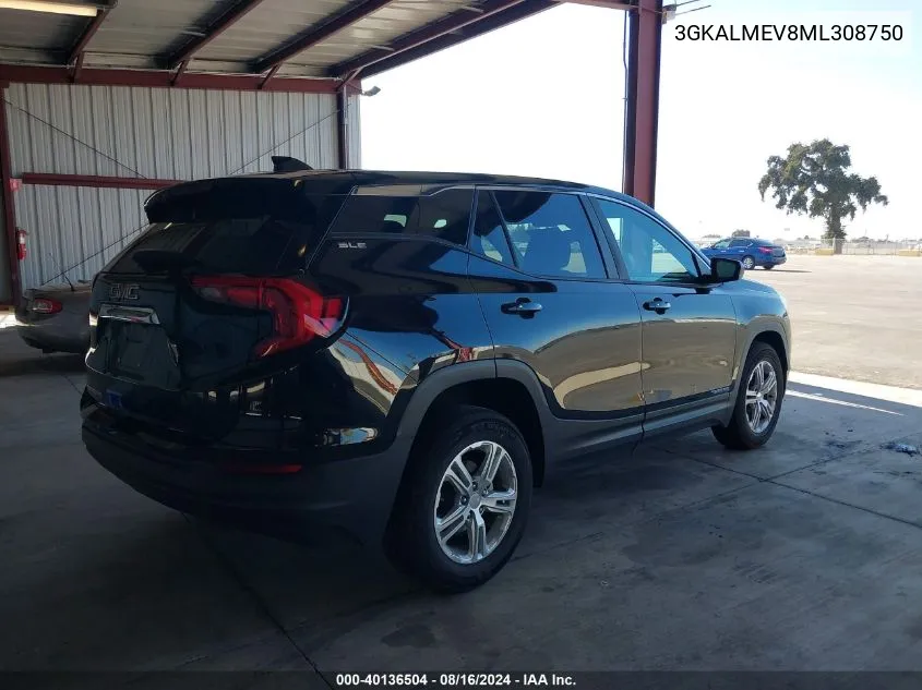 2021 GMC Terrain Fwd Sle VIN: 3GKALMEV8ML308750 Lot: 40136504