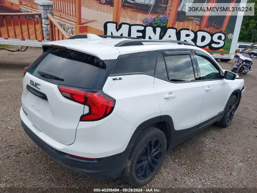 2021 GMC Terrain Fwd Sle VIN: 3GKALMEV5ML316224 Lot: 40209494