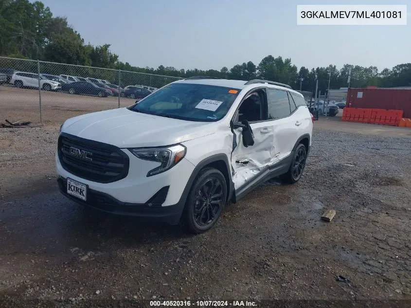 2021 GMC Terrain Sle VIN: 3GKALMEV7ML401081 Lot: 40520316