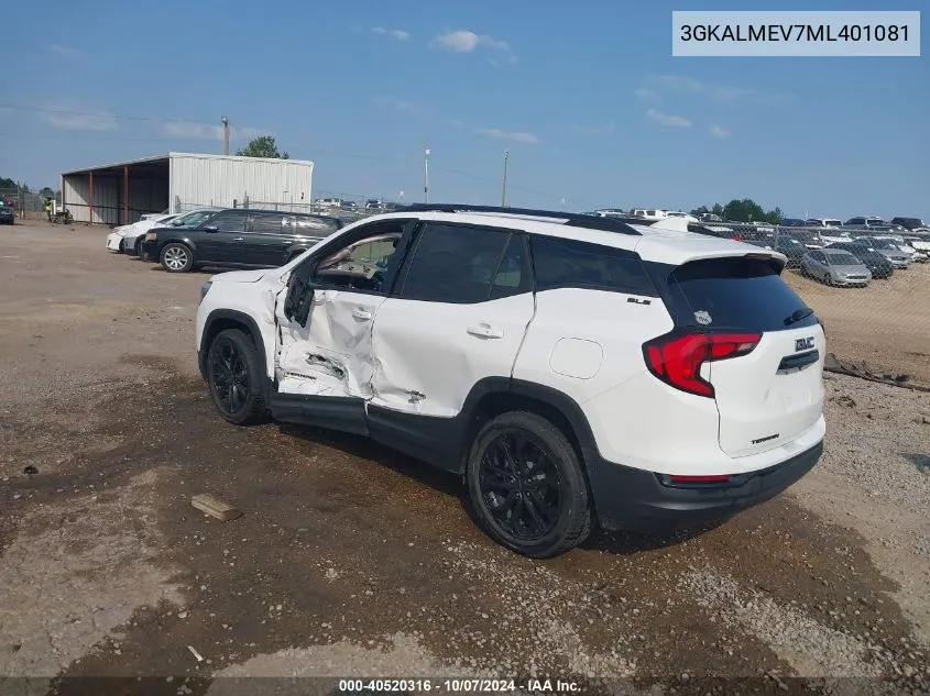 2021 GMC Terrain Sle VIN: 3GKALMEV7ML401081 Lot: 40520316