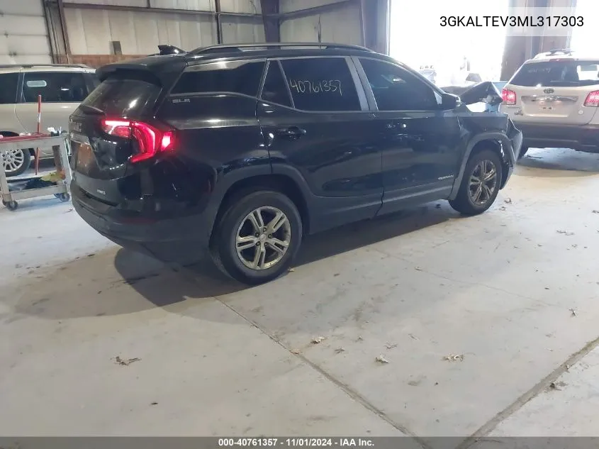 2021 GMC Terrain Awd Sle VIN: 3GKALTEV3ML317303 Lot: 40761357