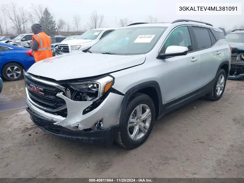 2021 GMC Terrain Awd Sle VIN: 3GKALTEV4ML381091 Lot: 40911984