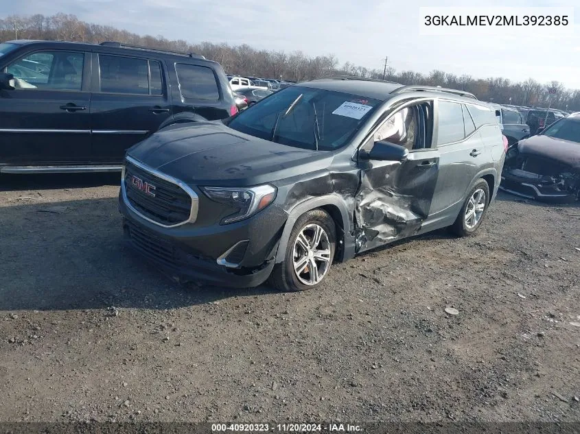 2021 GMC Terrain Fwd Sle VIN: 3GKALMEV2ML392385 Lot: 40920323