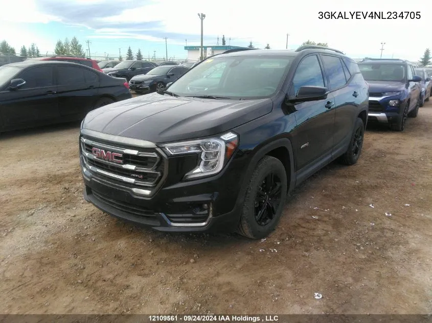 2022 GMC Terrain At4 VIN: 3GKALYEV4NL234705 Lot: 12109561