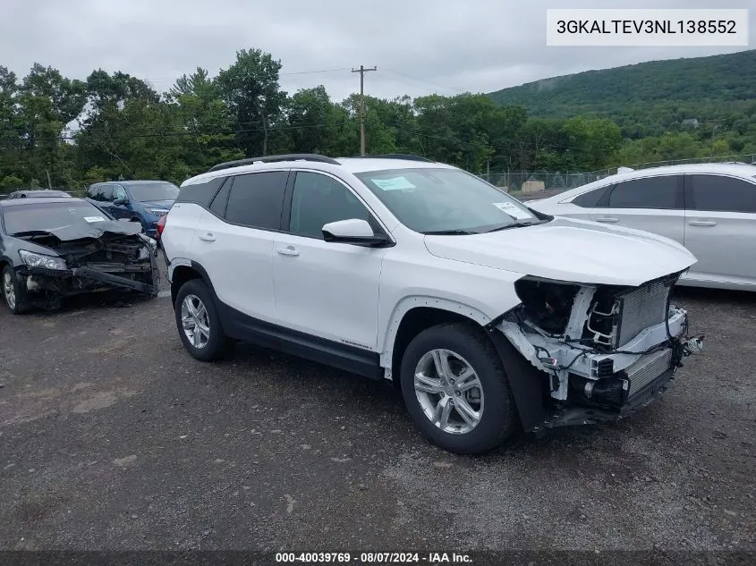 2022 GMC Terrain Awd Sle VIN: 3GKALTEV3NL138552 Lot: 40039769