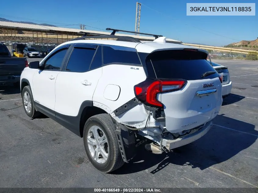 2022 GMC Terrain Awd Sle VIN: 3GKALTEV3NL118835 Lot: 40166549