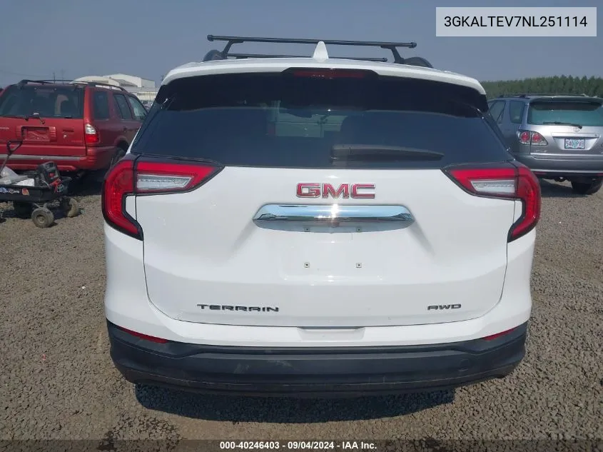 3GKALTEV7NL251114 2022 GMC Terrain Sle