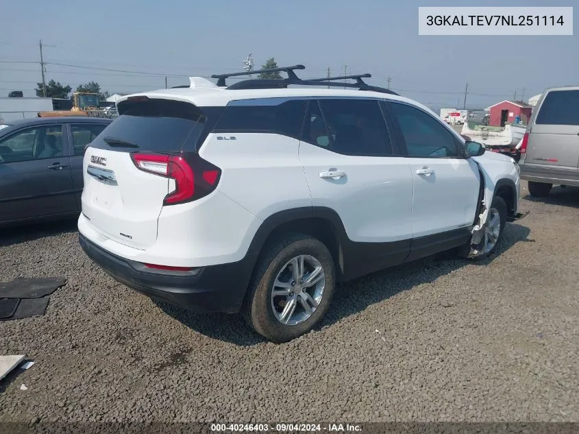 3GKALTEV7NL251114 2022 GMC Terrain Sle