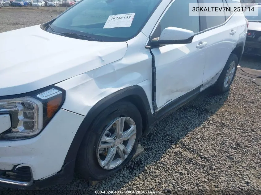 3GKALTEV7NL251114 2022 GMC Terrain Sle