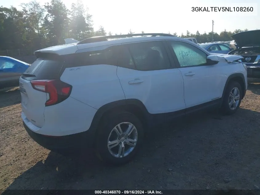 2022 GMC Terrain Awd Sle VIN: 3GKALTEV5NL108260 Lot: 40346070