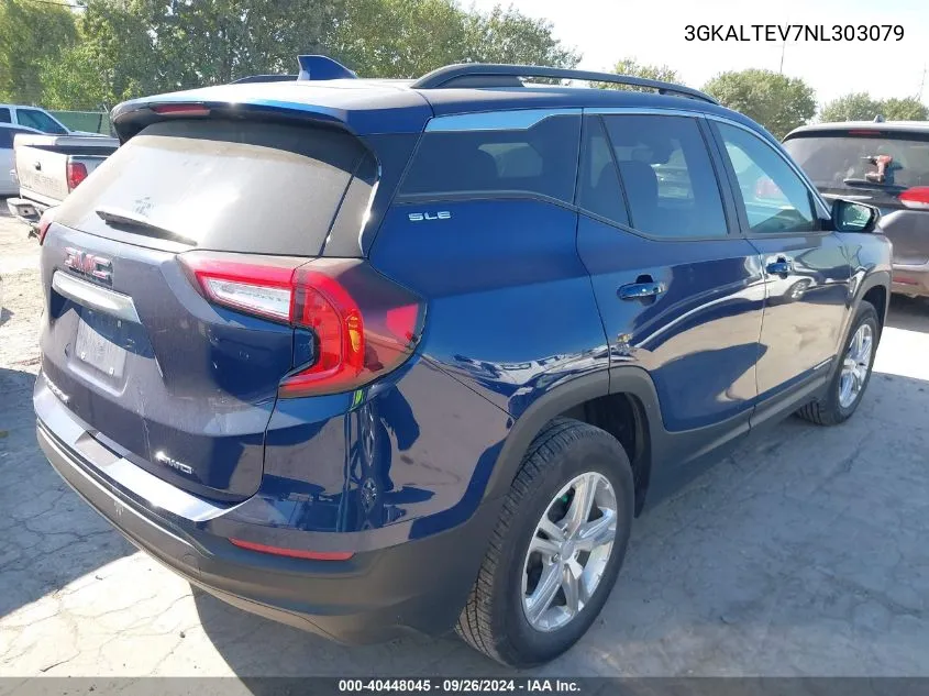 2022 GMC Terrain Sle VIN: 3GKALTEV7NL303079 Lot: 40448045