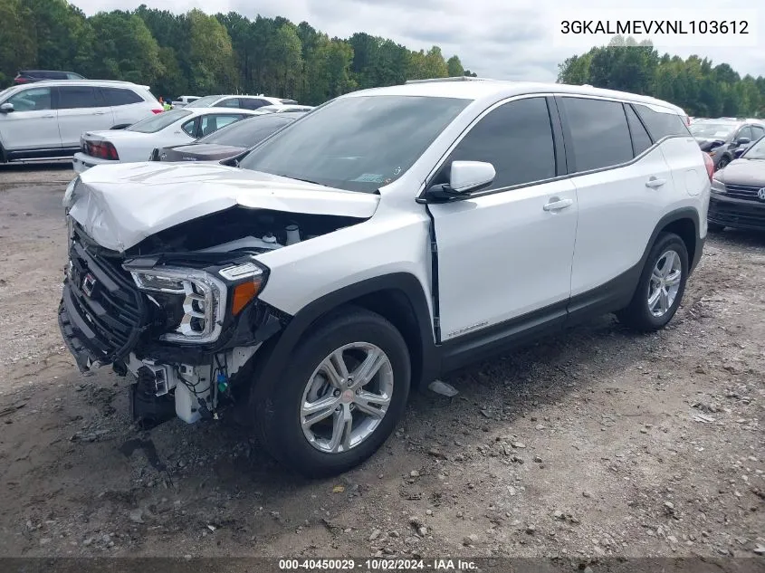 2022 GMC Terrain Fwd Sle VIN: 3GKALMEVXNL103612 Lot: 40450029