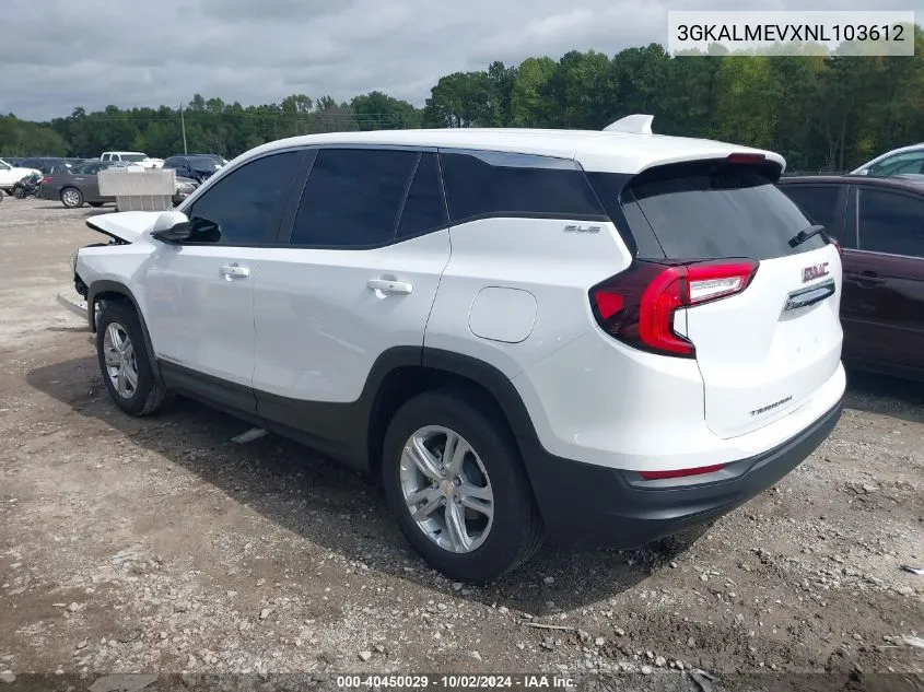 2022 GMC Terrain Fwd Sle VIN: 3GKALMEVXNL103612 Lot: 40450029