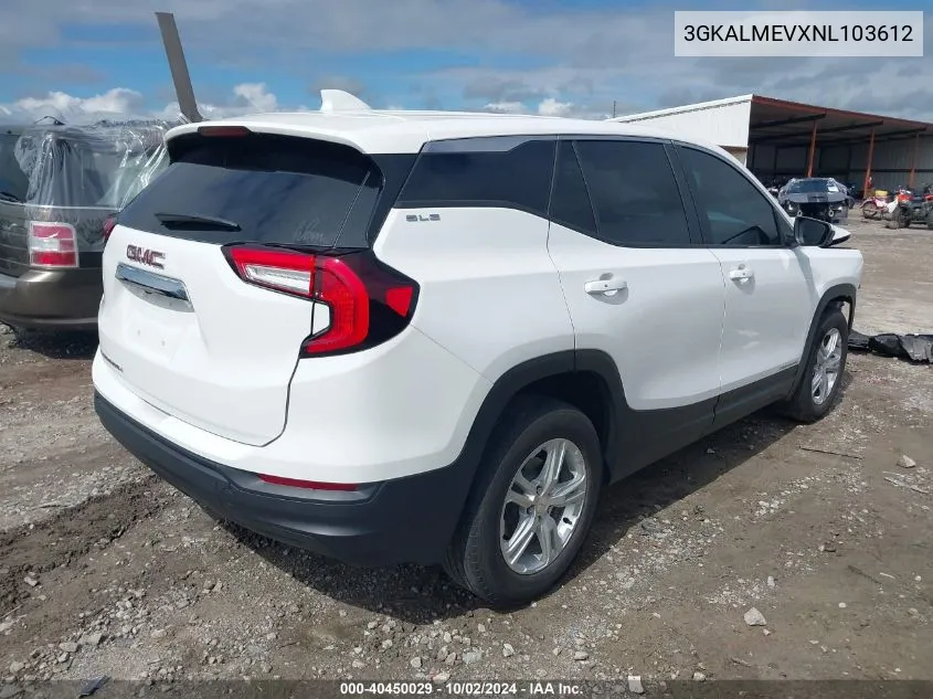 3GKALMEVXNL103612 2022 GMC Terrain Fwd Sle