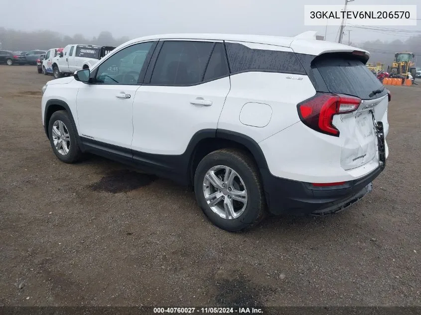 2022 GMC Terrain Awd Sle VIN: 3GKALTEV6NL206570 Lot: 40760027