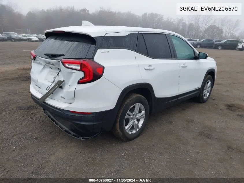 2022 GMC Terrain Awd Sle VIN: 3GKALTEV6NL206570 Lot: 40760027