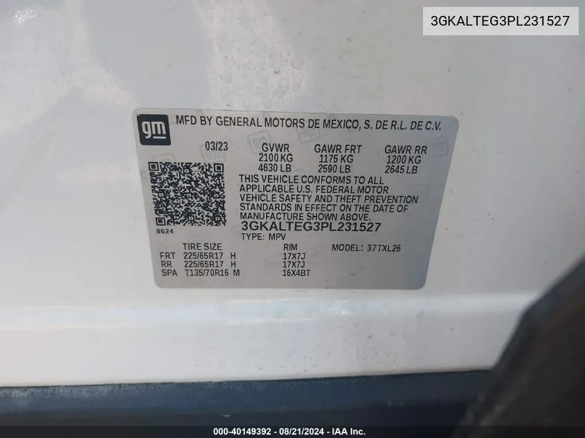 3GKALTEG3PL231527 2023 GMC Terrain Awd Sle