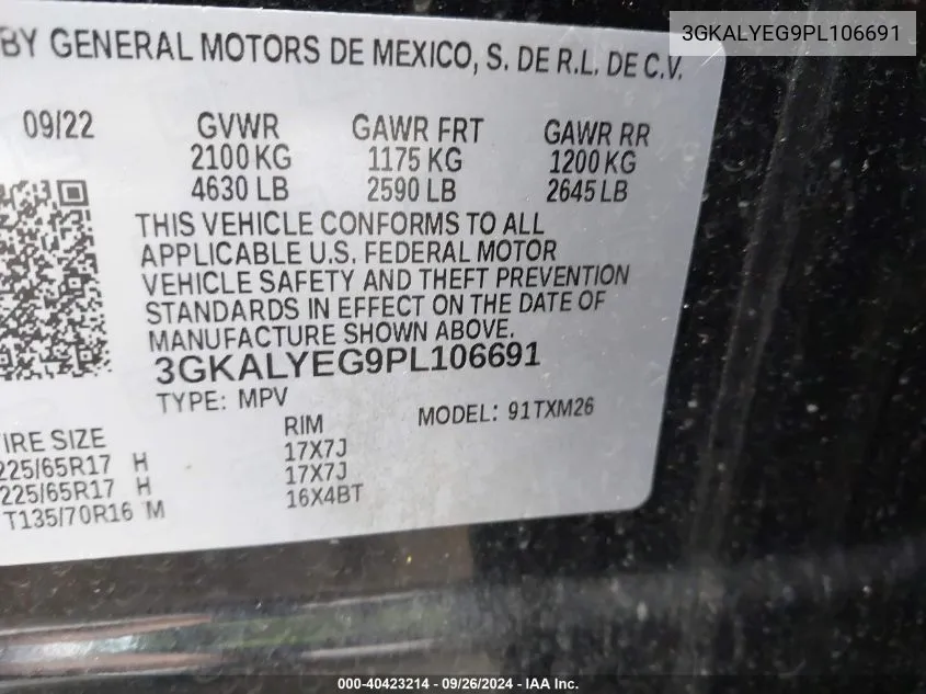 3GKALYEG9PL106691 2023 GMC Terrain At4