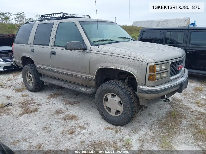 1999 GMC Yukon Sle VIN: 1GKEK13R1XJ801870 Lot: 40614254