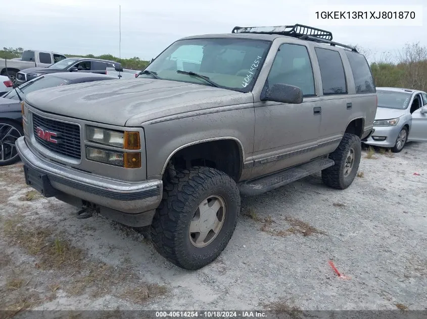 1999 GMC Yukon Sle VIN: 1GKEK13R1XJ801870 Lot: 40614254