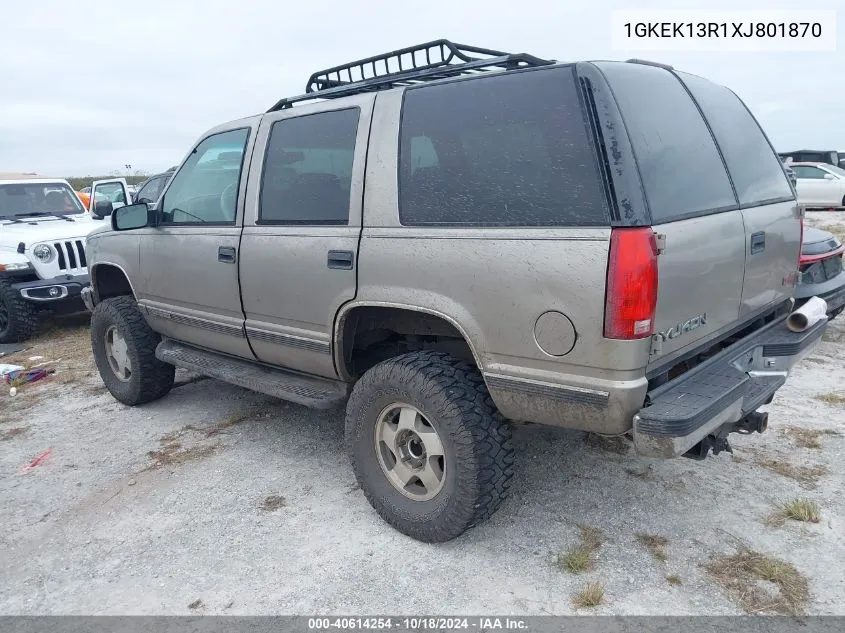 1999 GMC Yukon Sle VIN: 1GKEK13R1XJ801870 Lot: 40614254