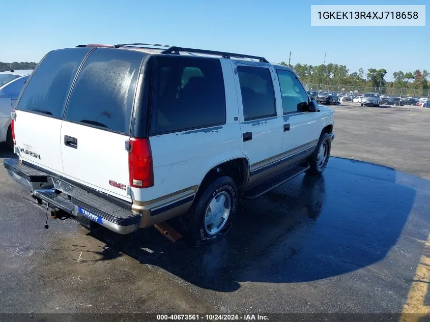 1999 GMC Yukon Sle VIN: 1GKEK13R4XJ718658 Lot: 40673561