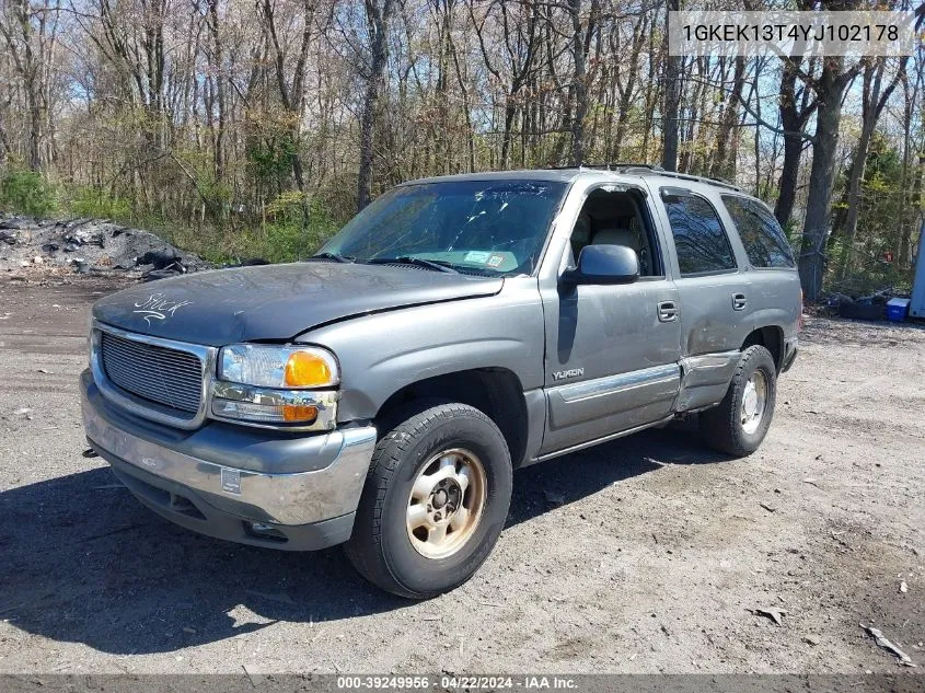 2000 GMC Yukon Slt VIN: 1GKEK13T4YJ102178 Lot: 39249956