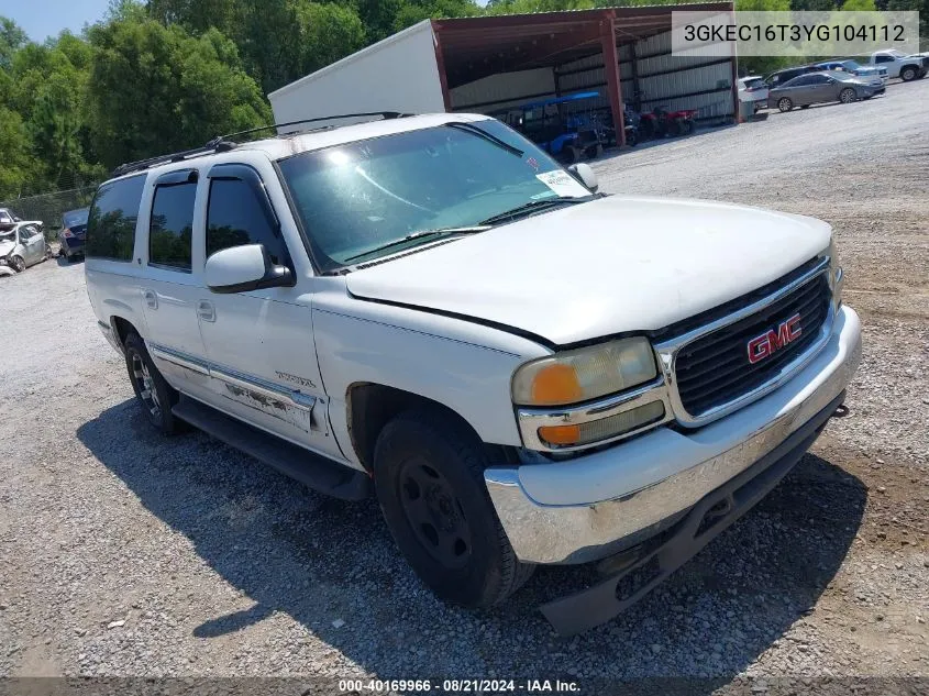 2000 GMC Yukon Xl 1500 Sle VIN: 3GKEC16T3YG104112 Lot: 40169966