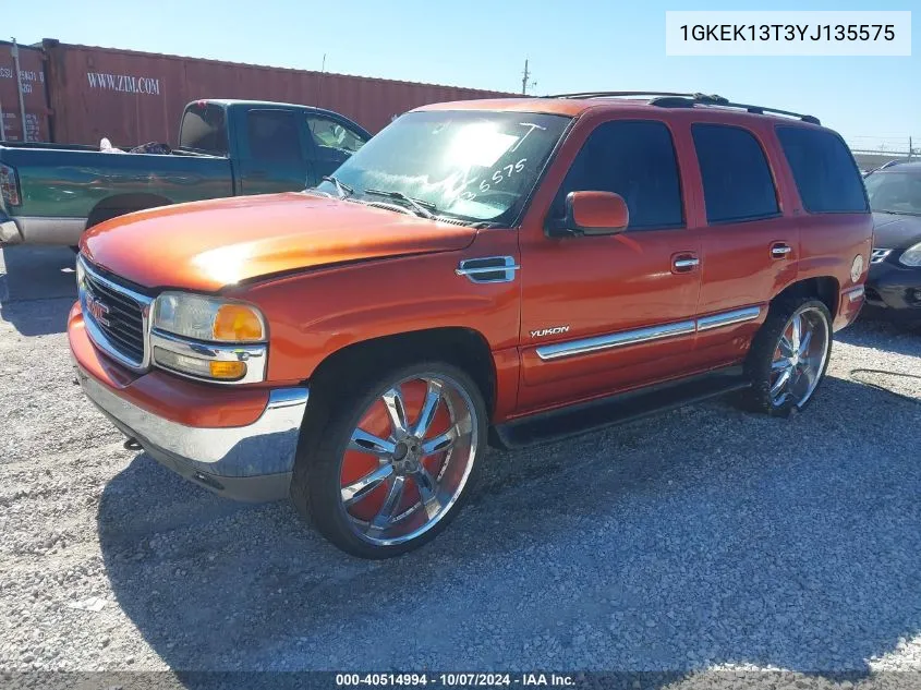 2000 GMC Yukon Sle VIN: 1GKEK13T3YJ135575 Lot: 40514994