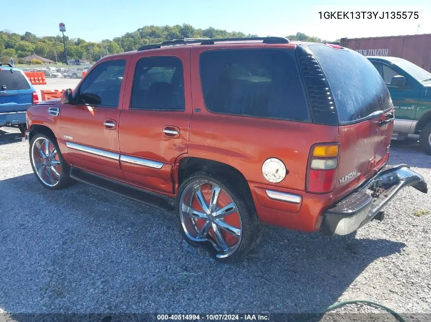 2000 GMC Yukon Sle VIN: 1GKEK13T3YJ135575 Lot: 40514994