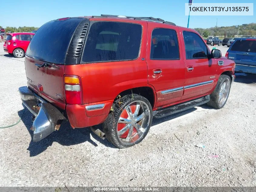 2000 GMC Yukon Sle VIN: 1GKEK13T3YJ135575 Lot: 40514994