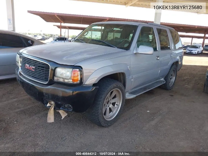 2000 GMC Yukon Denali VIN: 1GKEK13R8YR125680 Lot: 40544312