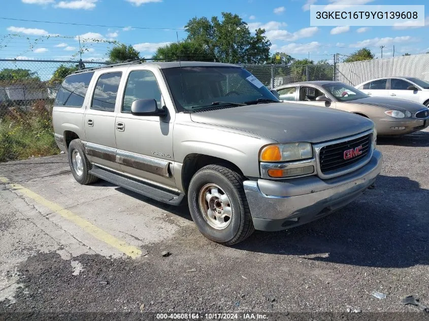 2000 GMC Yukon Xl 1500 Slt VIN: 3GKEC16T9YG139608 Lot: 40608164