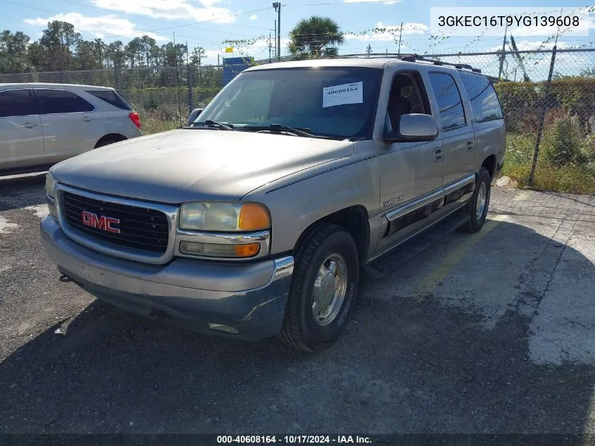 2000 GMC Yukon Xl 1500 Slt VIN: 3GKEC16T9YG139608 Lot: 40608164