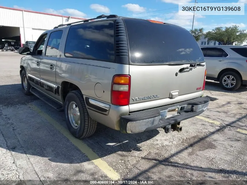 2000 GMC Yukon Xl 1500 Slt VIN: 3GKEC16T9YG139608 Lot: 40608164