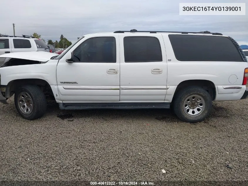 2000 GMC Yukon Xl 1500 Sle VIN: 3GKEC16T4YG139001 Lot: 40612322