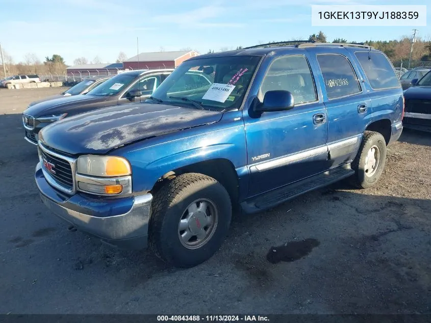 2000 GMC Yukon Slt VIN: 1GKEK13T9YJ188359 Lot: 40843488