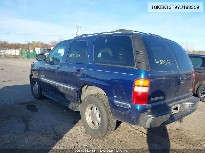 2000 GMC Yukon Slt VIN: 1GKEK13T9YJ188359 Lot: 40843488