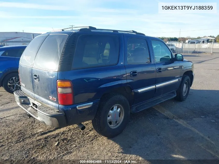 2000 GMC Yukon Slt VIN: 1GKEK13T9YJ188359 Lot: 40843488