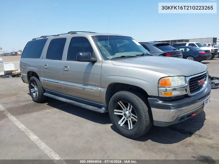 2001 GMC Yukon Xl 1500 Slt VIN: 3GKFK16T21G223265 Lot: 39884934