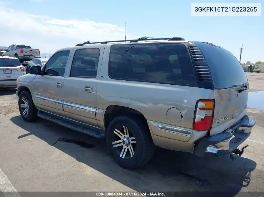 2001 GMC Yukon Xl 1500 Slt VIN: 3GKFK16T21G223265 Lot: 39884934