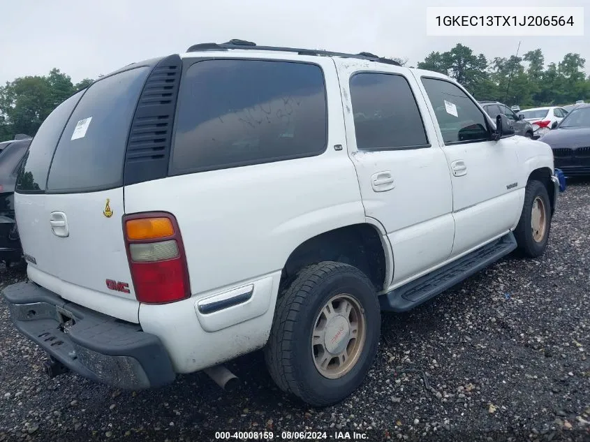 2001 GMC Yukon Sle VIN: 1GKEC13TX1J206564 Lot: 40008159