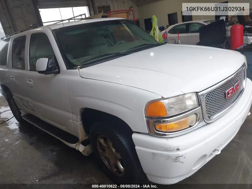 2001 GMC Yukon Xl 1500 Denali VIN: 1GKFK66U31J302934 Lot: 40010622