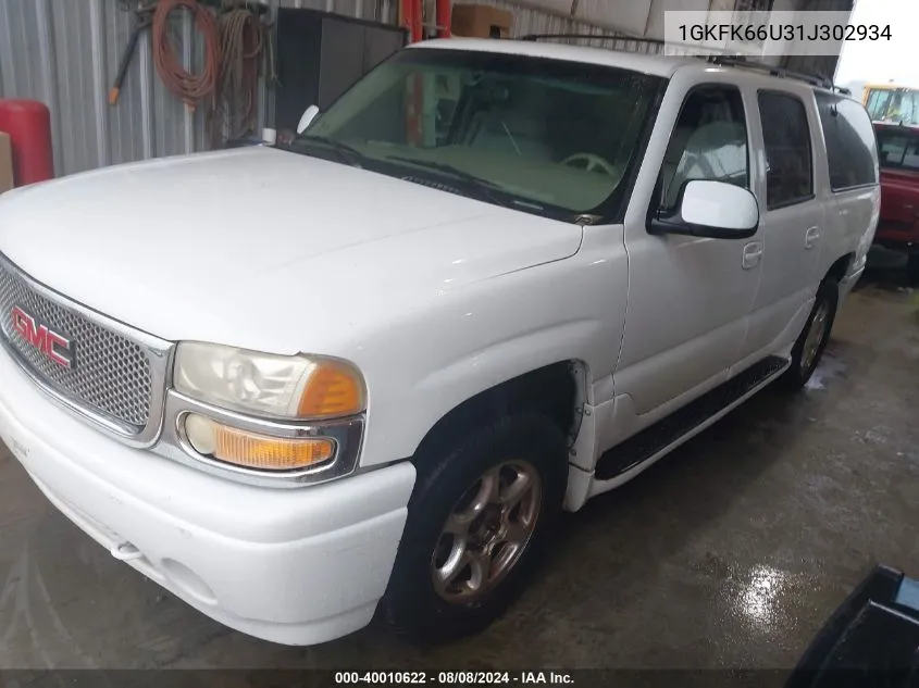 2001 GMC Yukon Xl 1500 Denali VIN: 1GKFK66U31J302934 Lot: 40010622