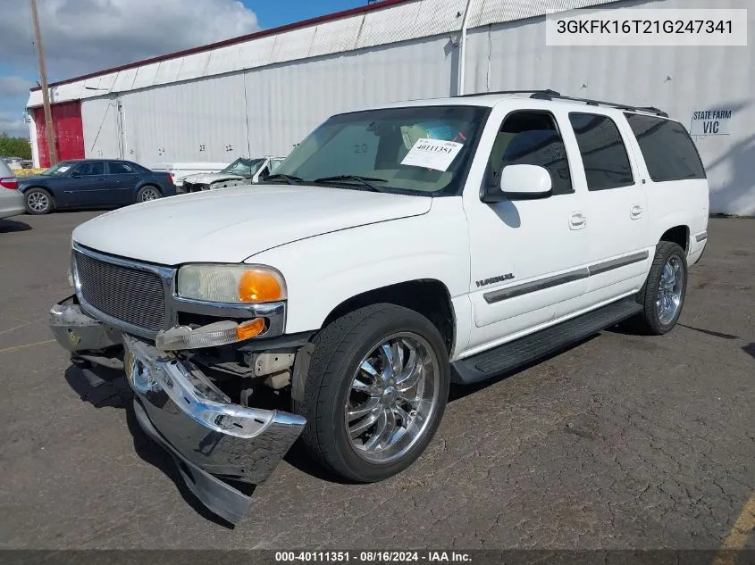 2001 GMC Yukon Xl 1500 Slt VIN: 3GKFK16T21G247341 Lot: 40111351