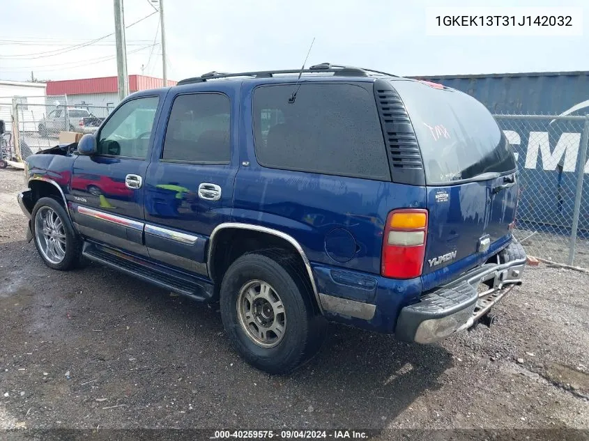 2001 GMC Yukon Sle/Slt VIN: 1GKEK13T31J142032 Lot: 40259575