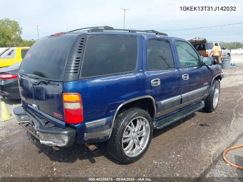 2001 GMC Yukon Sle/Slt VIN: 1GKEK13T31J142032 Lot: 40259575