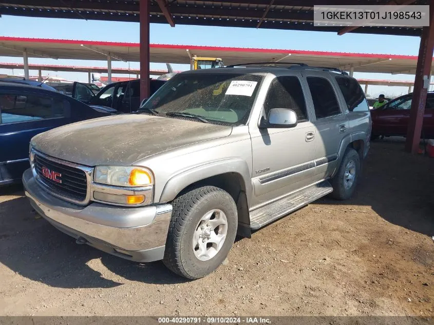 2001 GMC Yukon VIN: 1GKEK13T01J198543 Lot: 40290791